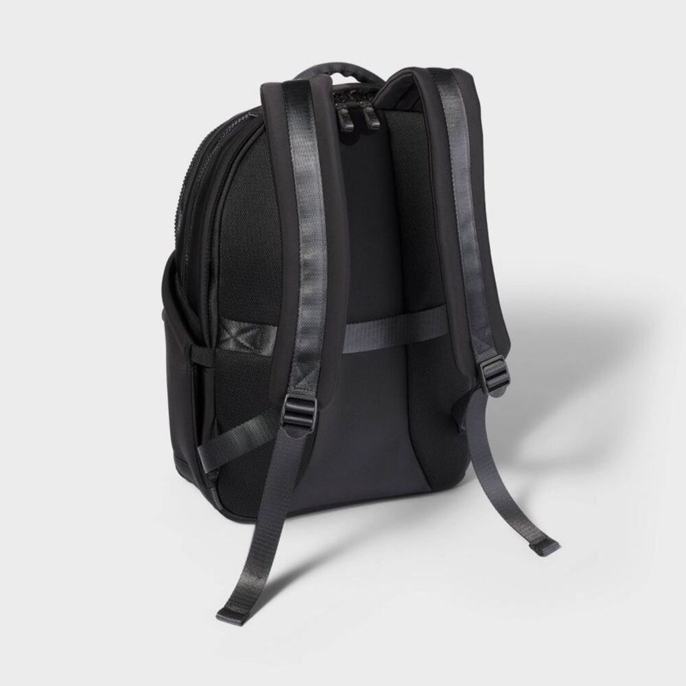 Open Box - All In Motion - Faux Neoprene 17" Backpack Black - All  Black - Picture 2 of 4